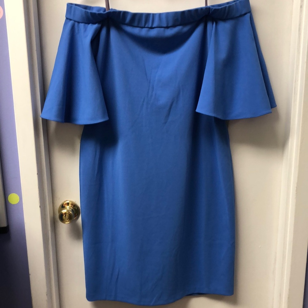 Eliza J Strapless Blue Dress